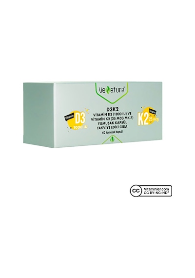 Venatura Vitamin D3 K2 60 Kapsül