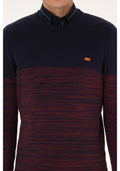 U.S. Polo Assn. Erkek Slim Fit Bisiklet Yaka Lacivert Kazak 50314970-VR033