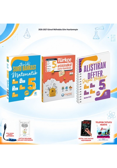 Çanta Yayınları 2026-2027 5. Sınıf Tüm Dersler 3 Kitap Mat-türkçe Soru/sos Defter Set