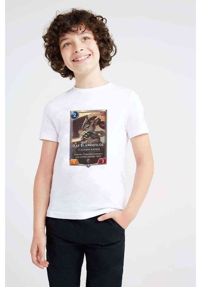 Tshirthane Fae Blandefilos Baskılı Unisex Çocuk Beyaz T-Shirt