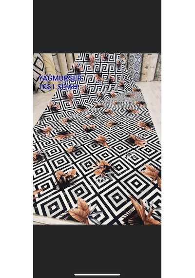 Yağmurser Halı Kelebek Desen Kaymaz Jel Taban Kesme Yolluk