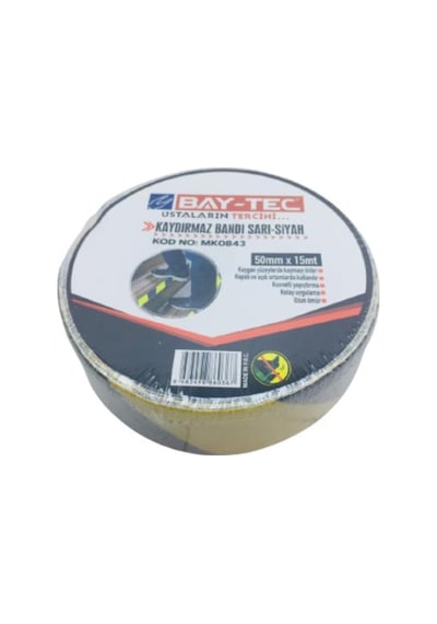 Bay-Tec Mk0843 Kaydırmaz Zemin Bandı Sarı-Siyah 50Mmx15Mt (551721592)
