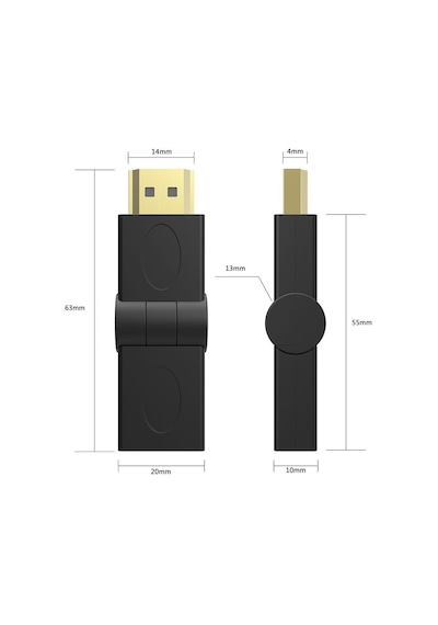 180 Derece Dönebilen HDMI To HDMİ Adaptör Çevirici Dönüştürücü