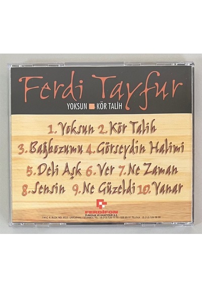 Ferdi Tayfur Yoksun Kör Talih Cd Orjinal Dönem Baskı
