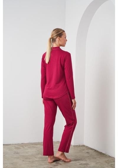 Pjs 24529 Kadın Düğmeli Pijama Takım 001