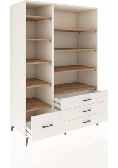 Kronos Dolap 9 Raflı 4 Çekmeceli 132x59x195 Aytaşı-çam/aytaşı Aytaşı
