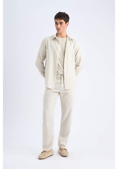 DeFacto %100 Keten Relax Fit Rahat Kesim Düz Paça Yazlık Pantolon C1117AX25SPGR350 DeFacto %100 Keten Relax Fit Rahat Kesim Düz Paça Yazlık Pantolon C1117AX25SPGR350