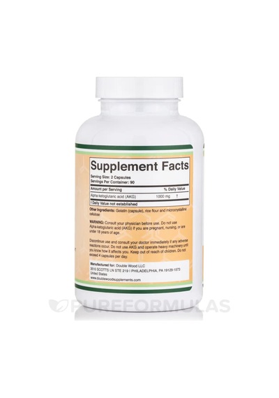 Double Wood Alpha-ketoglutaric Acid Akg Aakg - 180 X 500 Mg