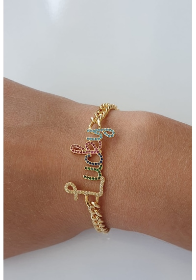 Scritto Lucky Şans Yazılı Gold  Bileklik Metalik
