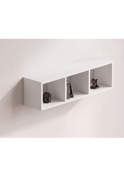 Vira Box Duvar Rafı 90 Cm Dekoratif Kitaplık Ve Duvar Rafı Beyaz