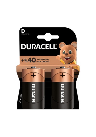2 Adet Duracell D 2'li Pil