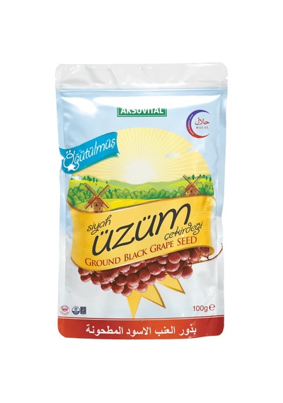 Aksuvital Öğütülmüş Siyah Üzüm Çekirdeği 100 Gr 8'li Paket