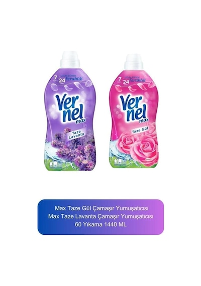 Vernel Max Taze Gül Taze Lavanta Sıvı Çamaşır Yumuşatıcısı Vernel Set pktvrnltgmyavset-5816 2'li Set