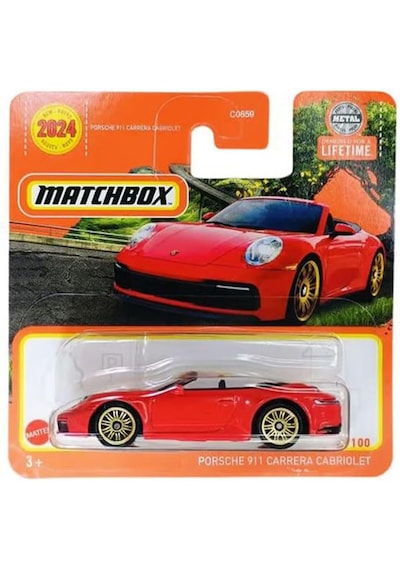 Matchbox Porsche 911 Carrera Cabriolet - Kırmızı 1/64 Hvk96 Kırmızı