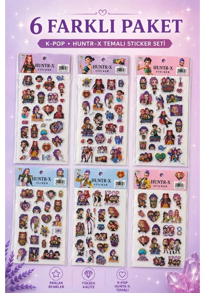 K-pop Huntr-x Temalı Sticker Çıkartma Seti - 6 Farklı Model Diğer