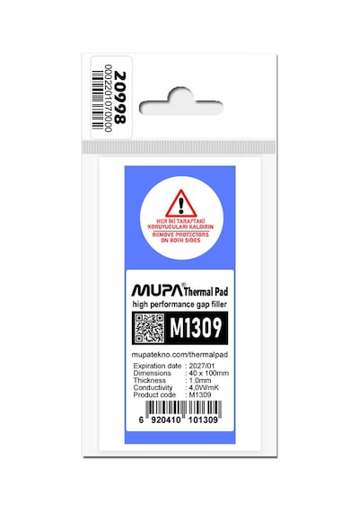 Mupa Termal Ped / Thermal Pad 1.0Mm 4.0W/Mk 4X10Cm M1309