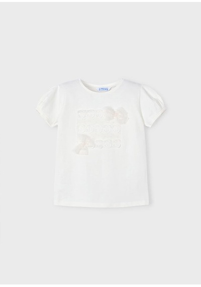 Mayoral Yazlık Kız Çocuk T-shirt - Ekru