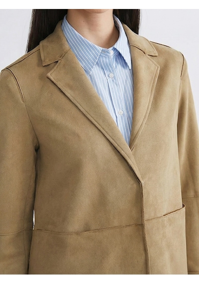 Lcw Modest Haki Kadın Süet Blazer Ceket