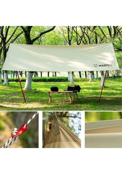 Çadır Brandası - Madfox - Güneş Ve Rüzgar Koruma - Oem Kanvas Tarp 4 3 Mt Çok Renkli