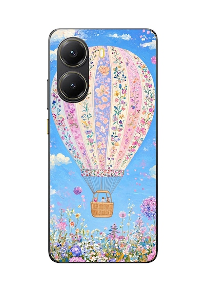 Poco X7 Pro Uyumlu Çiçek Desenli Uçan Balon Baskılı Silikon Kılıf