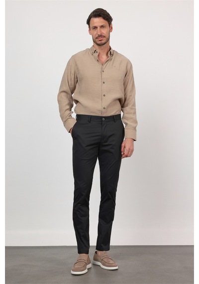 İmza Siyah Yan Cep Slim Fit Pamuklu Chino Pantolon 1003260168