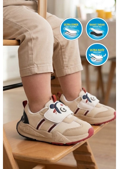 Cool Kum Cırtlı Desenli Anatomik Bebek İlk Adım Spor Ayakkabı Sneaker Orion İa