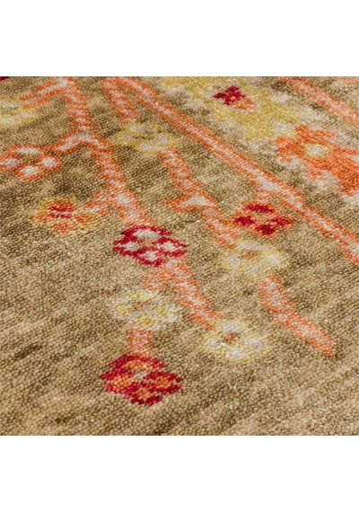 Hoom Rugs Nepal Zr 08 Yün Viskon Tensel Green Autumn Otantik Modern Uşak Halısı Çok Renkli