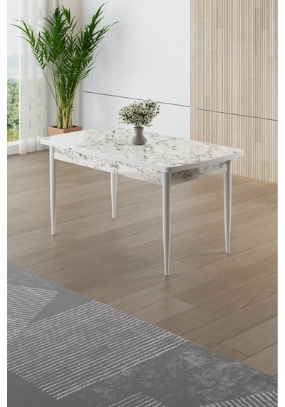 Canisa Asfel Serisi Mdf 77x130 Beyaz Mermer Desen Yandan Açılabilir Mutfak Masa Takımı 6 Krem Sandalye Beyaz Mermer Masa Krem Sandalye Canisa Asfel Serisi Mdf 77x130 Beyaz Mermer Desen Yandan Açılabilir Mutfak Masa Takımı 6 Krem Sandalye Beyaz Mermer Masa Krem Sandalye