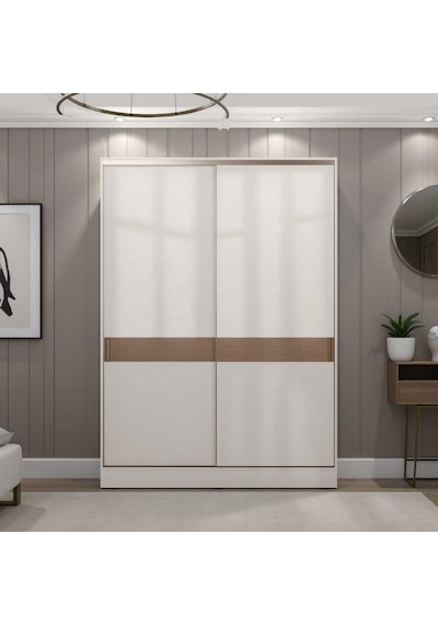 Milano Sürgülü Gardırop - Vizon/zebra 160x223x60 Cm