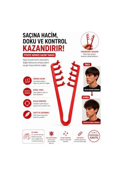 Ognamı3d 3d Baskı Geniş Dişli Saç Şekillendirme Tarağı Ergonomik Tarak