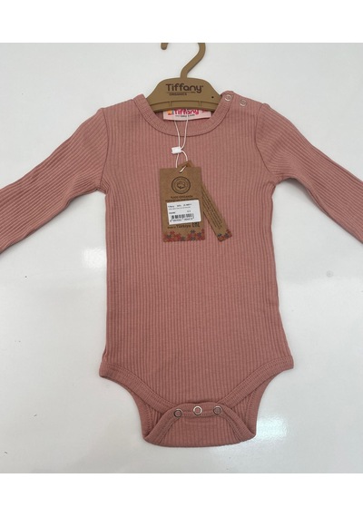 Tiffany Baby & Kids Tiffany Body Uzun Kol Çıtçıtlı Modal Organik Theme Pembe-12389 Pembe