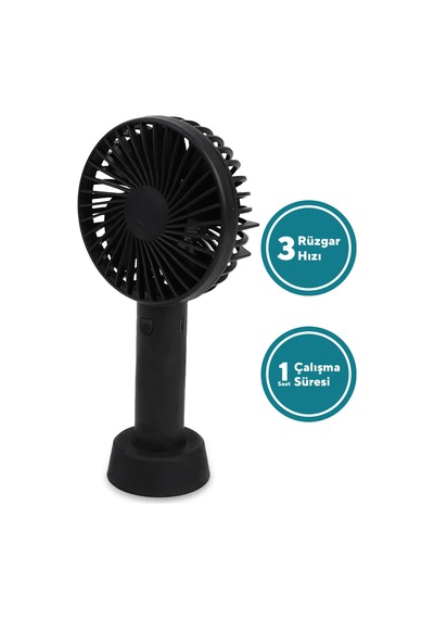 3 Kademeli Cep Boyu Sessiz Taşınabilir Mini Fan Usb Şarjlı Pervaneli Soğutucu Küçük El Vantilatörü Siyah - 703264565
