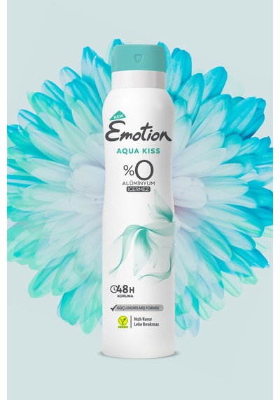 Aqua Kiss Kadın Vegan Deodorant 3x150 ML Hızlı Kurur, Leke Bırakmaz