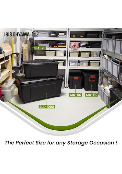 Iris Ohyama, Kapaklı Büyük Saklama Kutuları, Garaj Saklama Kutuları, Kapatma Klipsleri, 60l/3 Paket, Bpa İçermez, Diğer