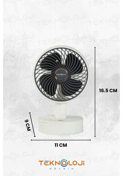 Masaüstü Mini Fan Vantilatör Teleskopik Ayarlanabilir Taşınabilir Şarjlı El Fanı 3 Kademe Soğutucu