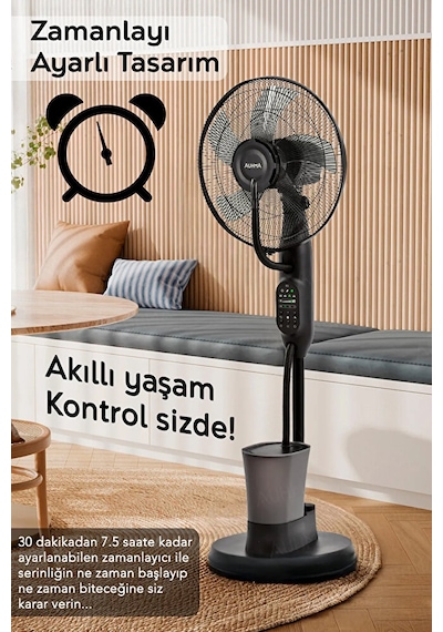 Uzaktan Kumandalı Buzlu Vantilatör Buharlı 3l Nemlendirici Fan Za