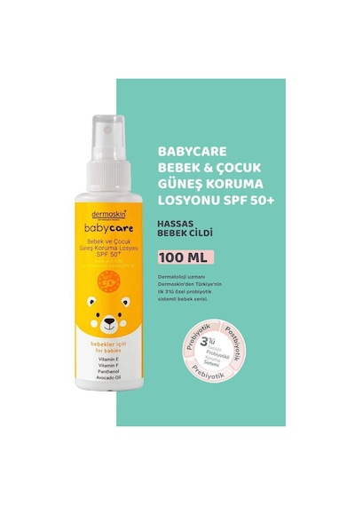 Dermoskin Babycare SPF50 Bebek ve Çocuk Güneş Koruma Losyonu 100 ML
