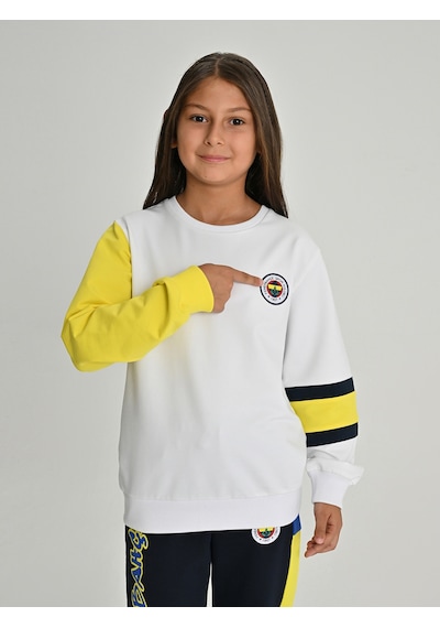 Fenerium Çocuk Trıbun 6 Renk Logolu Sweat BEYAZ