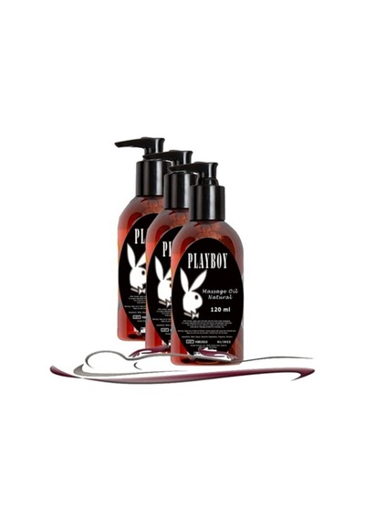 Playboy Natural Aromaterapi Massage Oil Kokusuz Vücut Masaj Yağı 3 Adet 120 Ml