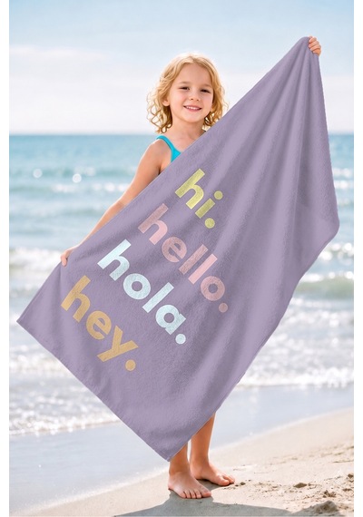 Hi Hello Tipografik Lila Plaj Havlusu-pastel Minimalist Havuz Deniz Banyo Hızlı Kuruyan Sahil Örtüsü Sessiz Yakamoz Hi Hello Tipografik Lila Plaj Havlusu-pastel Minimalist Havuz Deniz Banyo Hızlı Kuruyan Sahil Örtüsü Sessiz Yakamoz