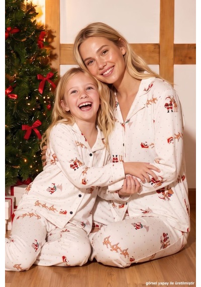 Siyah İnci Ekru Yılbaşı Temalı Desenli Termal Kumaşlı Ultra Soft Yumuşak Düğmeli Örme Pijama Takımı 26226825 Siyah İnci Ekru Yılbaşı Temalı Desenli Termal Kumaşlı Ultra Soft Yumuşak Düğmeli Örme Pijama Takımı 26226825