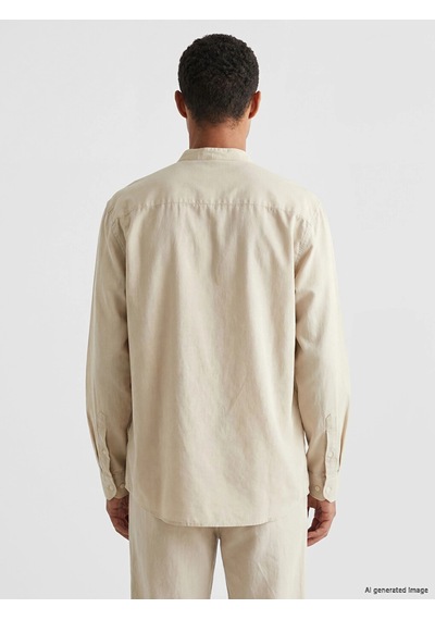 LC Waikiki Lcw Vision Bej Regular Fit Keten Karışımlı Erkek Gömlek Beıge