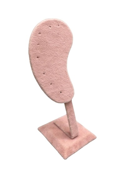 Yerli Üretim Süet Kumaş Pembe Renk Ayaklı Küpe Sergileme Dekoru Pembe