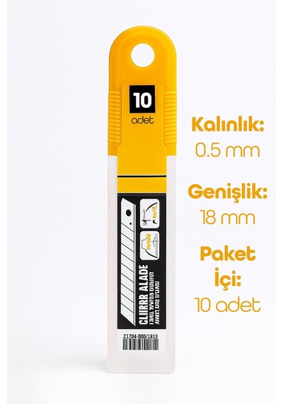 Profesyonel 18mm Metal Maket Bıçağı + 10 Adet Yedek Bıçak Seti Geniş Ağız