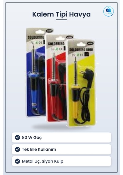 Tekli Kalem Havya 80 W Elektronik Lehim Havyası Tamir Ve Hobi Atö