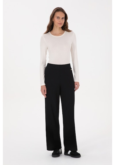 U.S. Polo Assn. Kadın Siyah Loose Fit Triko Pantolon 50314777-VR046