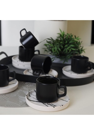 Mermer Stackable Çay Takımı 12 Parça 6 Kişilik 17951 Çok Renkli