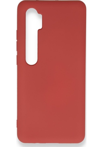 Xiaomi Mi Note 10 Lite İçi Kadife Kaplı Esnek Silikon Kapak Ryc/ Nano Lansman Kiremit
