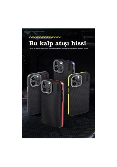Joko Apple iPhone Uyumlu 15 Pro Max - Kılıf Aramid 600d Kevlar Karbon Fiber Magsafe - Kapak - Gri
