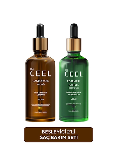 The Ceel Hint Yağı ve Biberiye Yağı İçeren 2'li Saç Bakım Seti